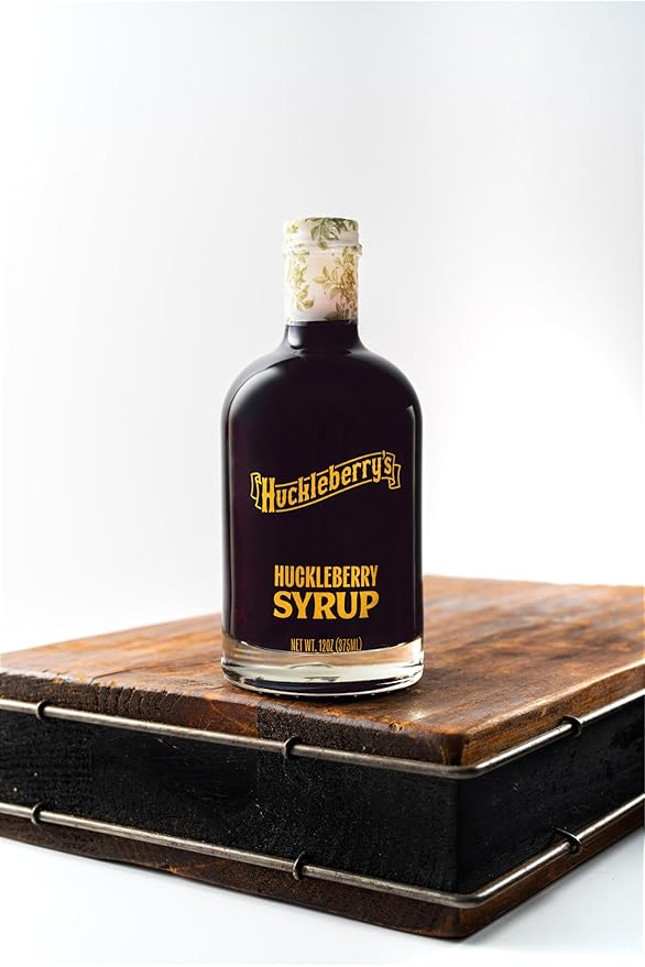 Huckleberry Syrup - Premium Breakfast made with real wild huckleberries & blueberries - Wild Mountain Huckleberry Pancake, Waffle & Dessert Syrup
