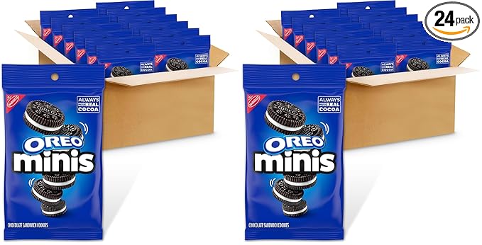 OREO Mini Chocolate Sandwich Cookies, Original Flavor, 12-3 oz Big Bags (Pack of 2)
