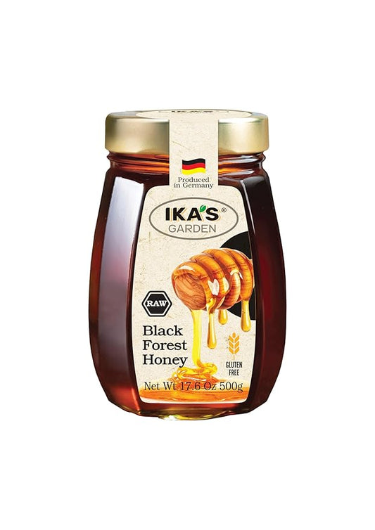 Ika’s Garden Raw Black Forest Honey – 100% Pure, Unfiltered, Gluten-Free – Product of Germany, 17.6 oz (500g) Jar