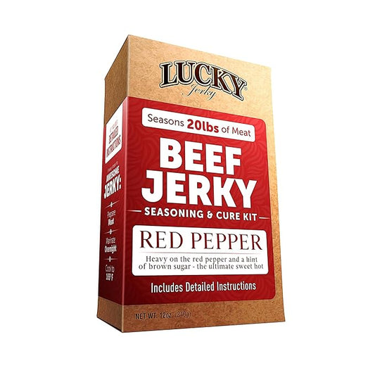 Lucky Jerky Red Pepper DIY Jerky Seasoning Kits - Seasons 20lbs of Meat