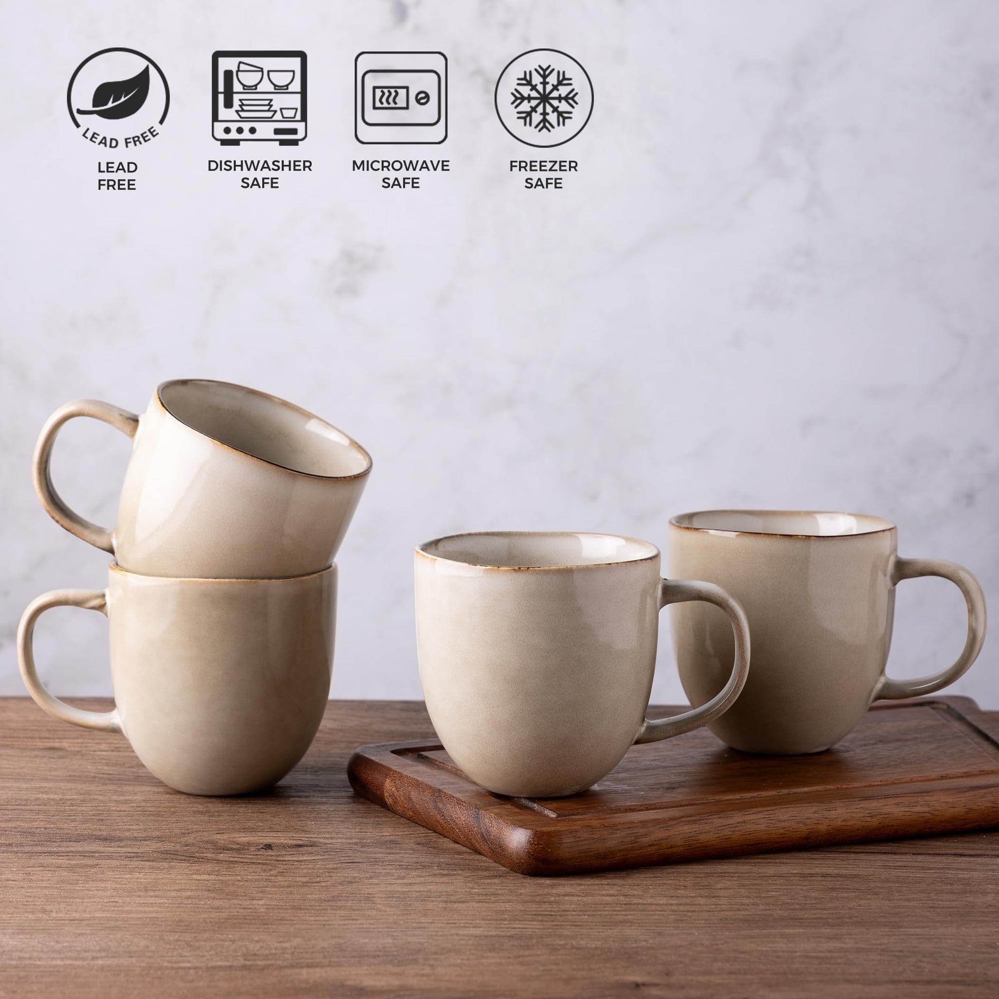 AmorArc 12oz Coffee Mugs, Ceramic Coffee Mugs set of 6 for Man, Woman, Dad, Mom, Modern Coffee Mugs