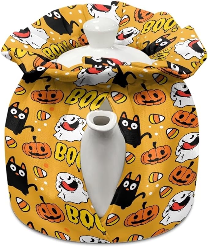 Boo Devil Tea Pot Cozy for Keeping Warm Soft Tea Insulated Cosy Breakfast Warmer for Coffee,Resuable Teapot Dust Protector Kitchen Decor for All Saints' Day