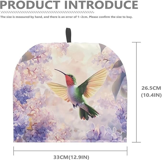 Hummingbird Purple Flower Tea Cozy for Teapot Insulated Tea Cosy Washable Tea Pot Dust Covers Breakfast Warmer for Home Kitchen Office Holiday Party D챕cor