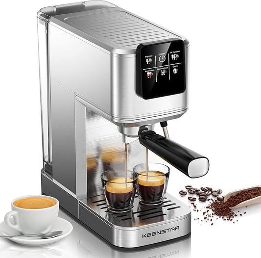 20Bar Espresso Machine with Rapid Cold Brew, Hot & Iced Coffee Machine, Espresso Maker with Milk Frother Steam Wand, Touch Screen with 40oz Water Tank for Latte, Cappuccino, Gift