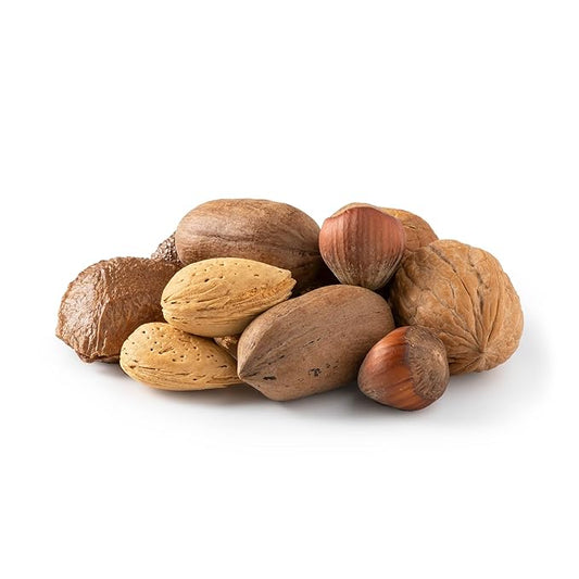 NUTS U.S. ??Mixed Nuts In Shell (Almonds, Walnuts, Hazelnuts, Pecans, Brazil Nuts) | No Added Colors and No Artificial Flavors | Fresh Buttery Taste and Raw |Packed In Resealable Bags!!! (2 LBS)