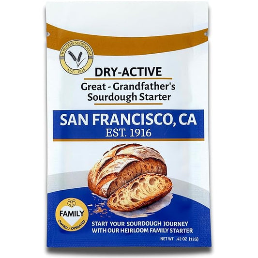 100 Year Old San Francisco Sourdough Starter | Our Great Grandfather's Starter from 1916 | Easy to follow instructions | Includes detailed instructions and recipe |