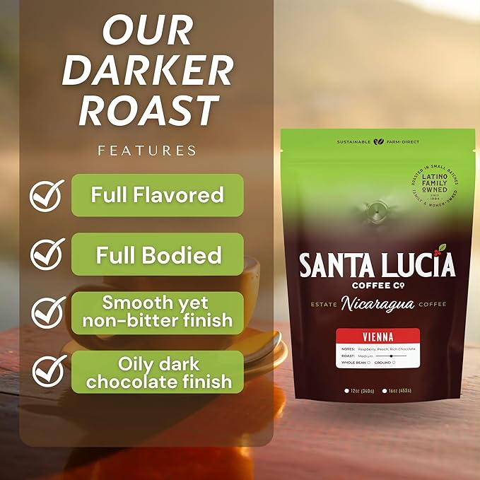 Specialty Volcanic Nicaraguan - Artisan Select Vienna Medium/Dark Roast Coffee - Warm & Balanced, Low Acid, 91 Point, Small Batch Roasted, Farm Direct, 100% Single-Origin, Whole Bean, 5 Pounds, 5-16oz