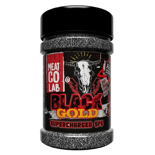 Angus & Oink | Black Gold Supercharged SPG BBQ Rub | Insane Beef Flavour & Umami Boost | Gluten-Free | Perfect for Grilling & Smoking | 250g