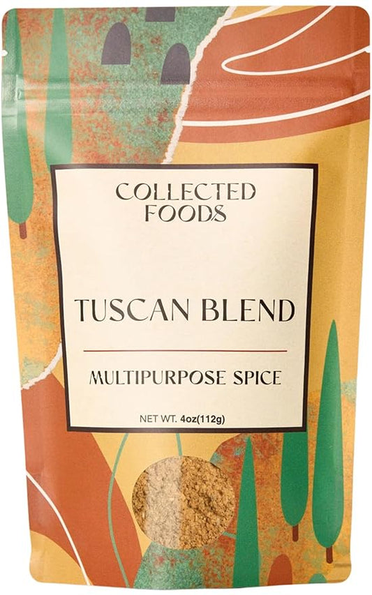 Collected Foods Italian Tuscan Seasoning - All-Natural, Small Batch Spice Blend by Pro Chefs for Grilling, Vegetables, Salad Dressings, and Olive Oil Dipping - (4 oz Package)