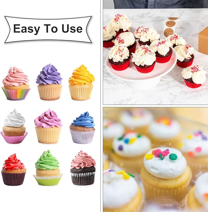 uxcell 300 Pcs Cupcake Liners, Muffins Paper Baking Cups Wrappers Standard Greaseproof for Baking Cupcake Wrapper, Green