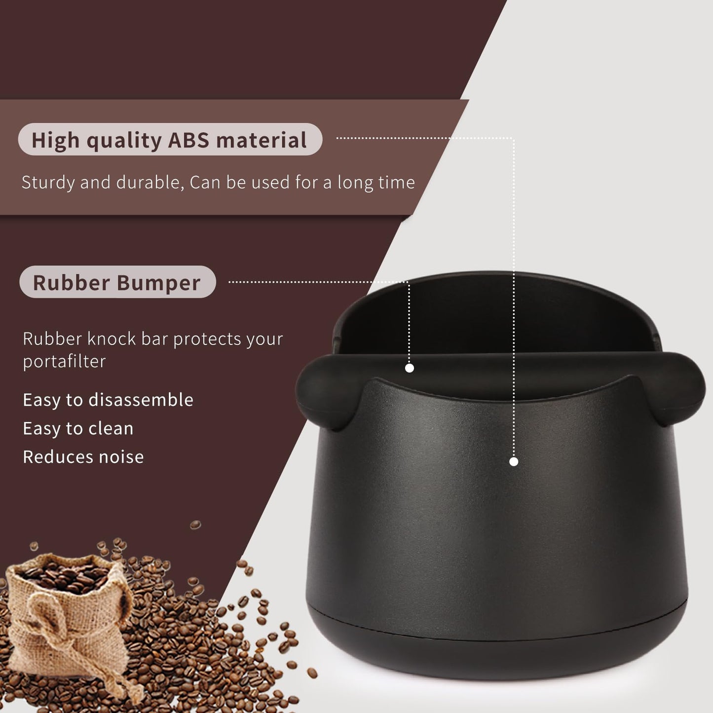 IAOSEN Knock Box Large Capacity Design Espresso Knock Box Shock-absorbent Knock Box Espresso with