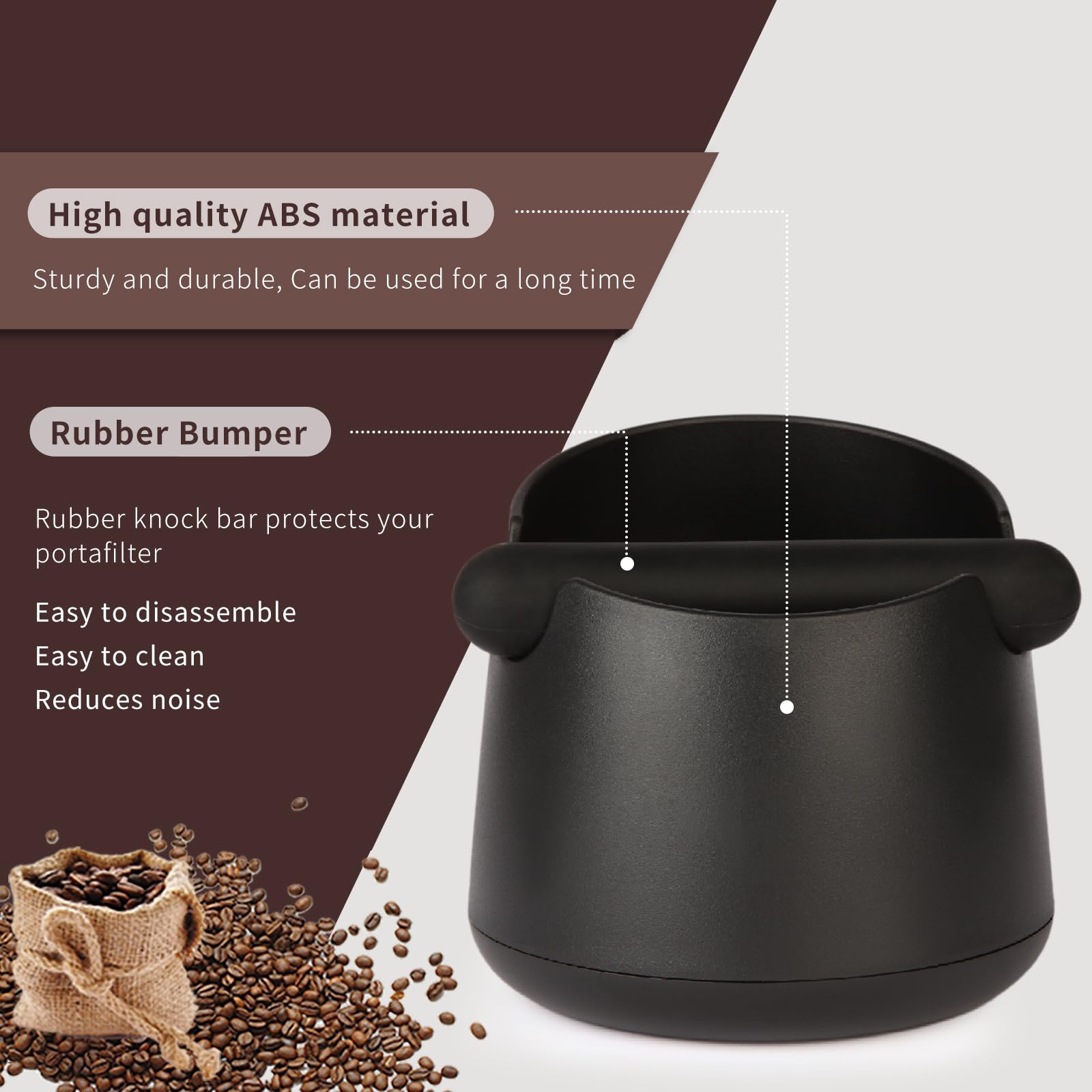 IAOSEN Knock Box Large Capacity Design Espresso Knock Box Shock-absorbent Knock Box Espresso with