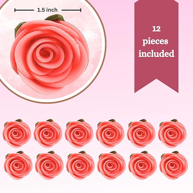 Confect Edible Flower | Edible Flower for cake decorations | Edible Flower Cupcake Toppers | Cupcakes & Doughnut Edible Toppers | Taffy Neon Sugar Flower- Pack of 12
