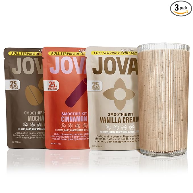 JOVA Protein Smoothie 3-Pack ??Vanilla, Mocha, Cinnamon | 22??5g Protein | Delicious Without the Junk | Non-GMO | Made in USA