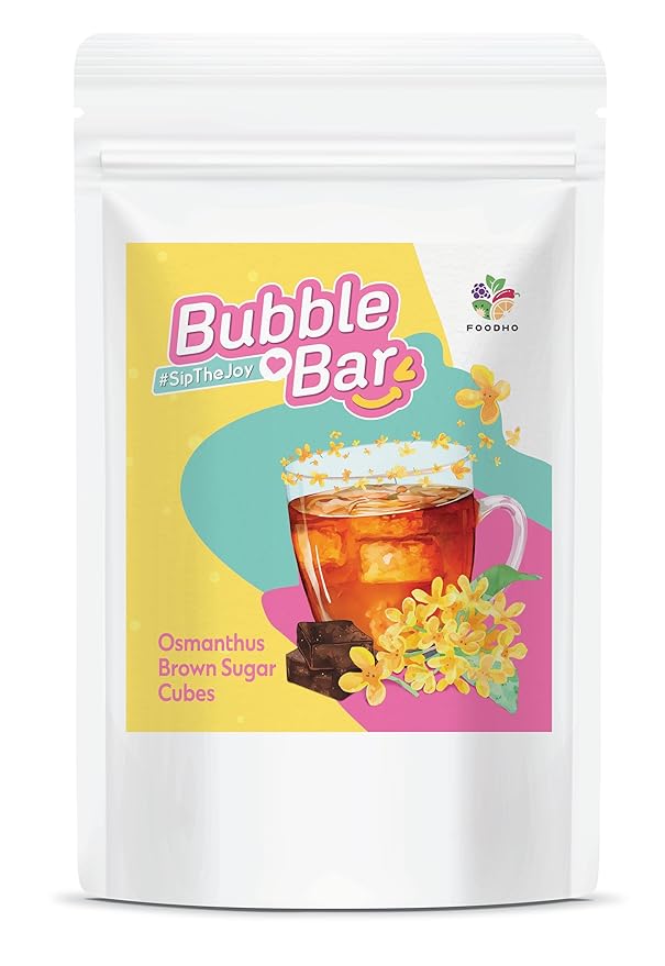 FOODHO Bubble Bar Osmanthus Brown Sugar Cubes ??Floral & Caramelized Sweetness, Muscovado Sugar, for Tea & Desserts, Enjoy Warm or Iced, Naturally Nourishing, No Preservatives
