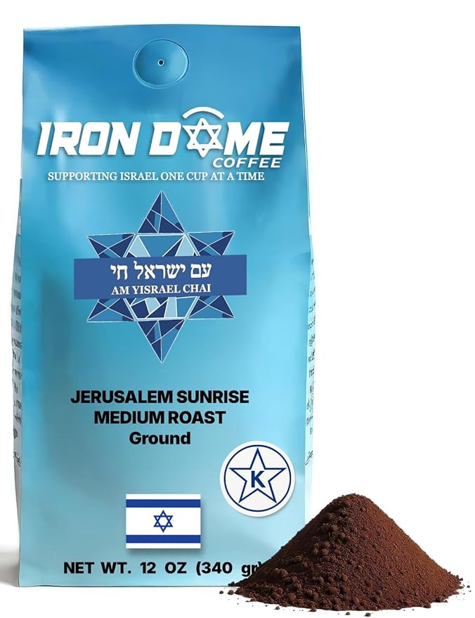 Iron Dome Coffee ??Jerusalem Sunrise Medium Roast Ground Coffee ??Smooth and Balanced 12oz Bag ??Freshly Roasted, Ground Coffee ??Inspired by the Warmth and Heritage of Jerusalem