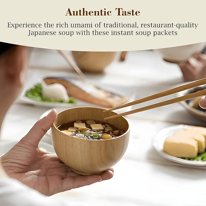 Fusion Select Freeze Dried Miso Soup Packets - Variety Pack with 4 Flavors - Vegetable, Shallot, Tofu & Okra Flavored Japanese Instant Miso - Just Add Water - 8 Single Serve Soup Packs, 2 per Flavor