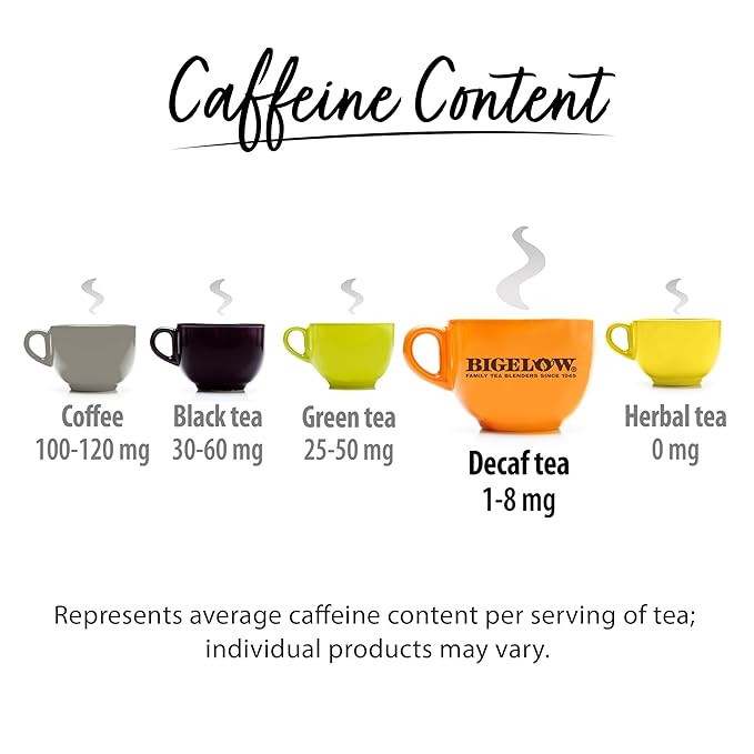 Bigelow Tea Decaffeinated Tea 6 Flavor Variety Pack, Decaf Tea with Green Tea, Spiced Chai, Constant Comment, English Teatime and Earl Grey Tea, 20 Count Box (Pack of 6), 120 Total Tea Bags