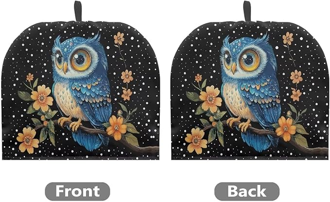 Blue Owl Pattern Tea Cozy for Teapot Dome Teapot Cover Customized Teapot Covers Cozy for Teapot with Handle Dust Cover Kitchen Kettle Dust Cover Can Hung and Folded 竊뉰lack竊?"<div>