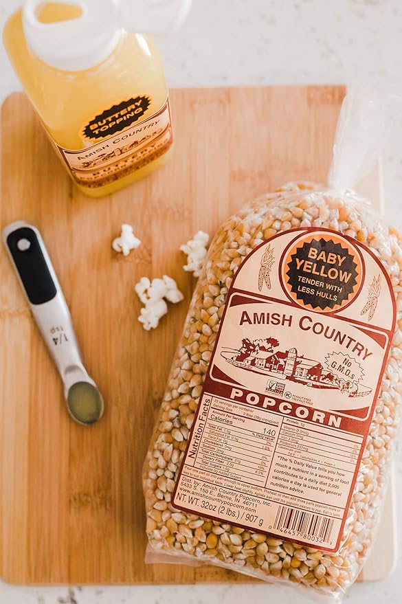 Amish Country Popcorn | 2 lb Bag | Baby Yellow Popcorn Kernels | Old Fashioned, Non-GMO and Gluten Free (Baby Yellow - 2 lb Bag)