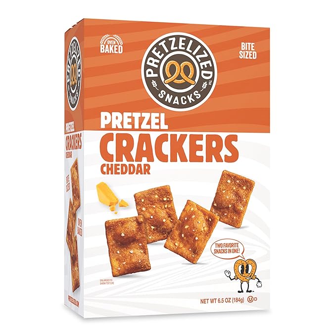 Pretzelized Pretzel Cracker 12 Pack Variety - Sea Salt, Cheddar, Honey Mustard Pretzelized Snacks Multipack, 6.5 oz Boxes, Kosher