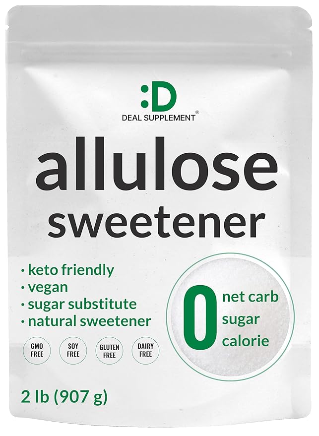 Allulose Sweetener 2 Pounds ??Natural Sugar Subsitutes, No Aftertaste - Keto Friendly, Vegan, Zero Net Carb, Zero Calorie, Great for Cooking & Baking