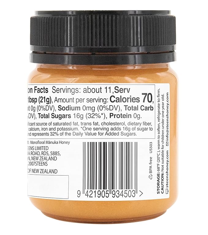 Steens Manuka Honey - MGO 830+ - Pure & Raw 100% Certified UMF 20+ Manuka Honey - Bottled and Sealed in New Zealand - 7.9 oz
