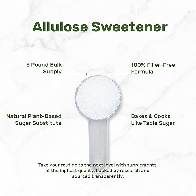 Allulose Sweetener 6 Pounds ??Natural Sugar Substitutes, No Aftertaste ??Keto Friendly, Vegan, Zero Net Carb, Zero Calorie ??Great for Cooking & Baking