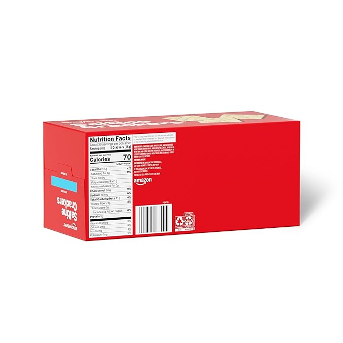 Amazon Saver, Original Saltine Crackers, 16 Oz (Previously Amazon Fresh, Packaging May Vary) (Pack of 4)