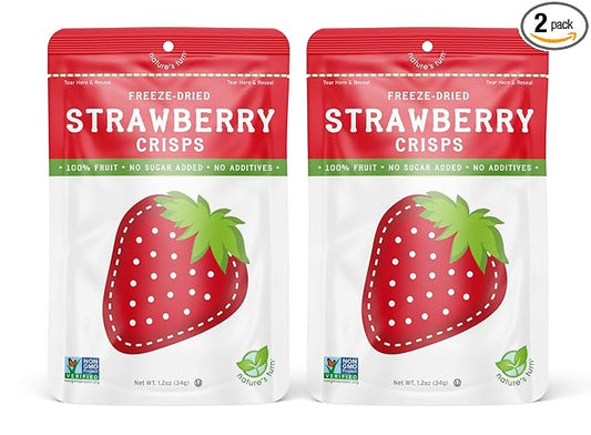 Nature???Turn Freeze-Dried Fruit Snacks, Strawberry Crisps, Pack of 2 (1.2 oz Each)