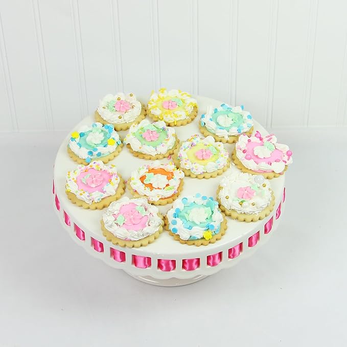 36 Royal Icing Flowers with Pearl Centers, White Edible Flowers Cake Decorations, Kosher, Halal, No Nut or Gluten, Handcrafted Edible Cake Decorations
