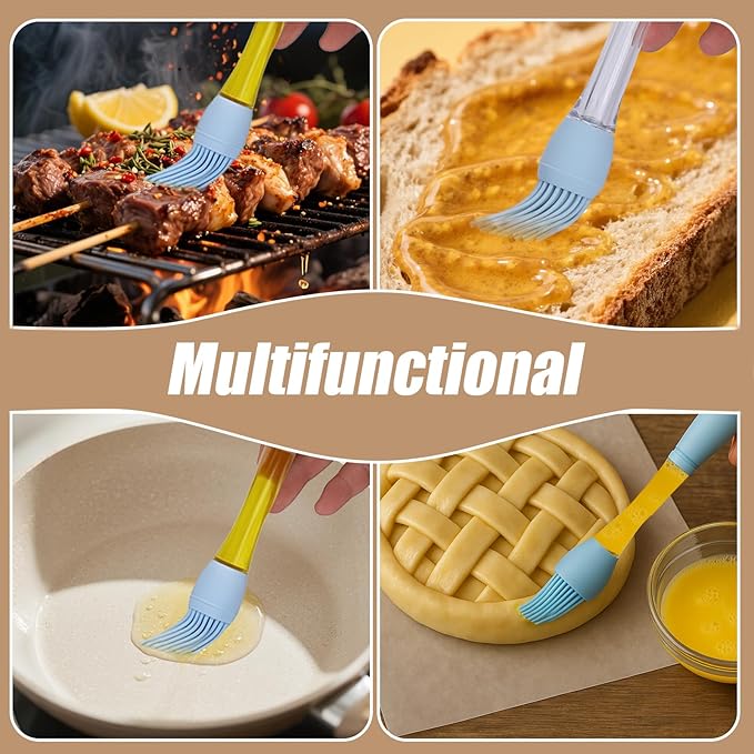 Palksky 4PCS Silicone Basting Brushes for Cooking, Heat Resistant Non Stick Pastry Brushes for Oil, Butter, Sauce - BBQ, Grilling, Baking Kitchen Tools, Dishwasher Safe
