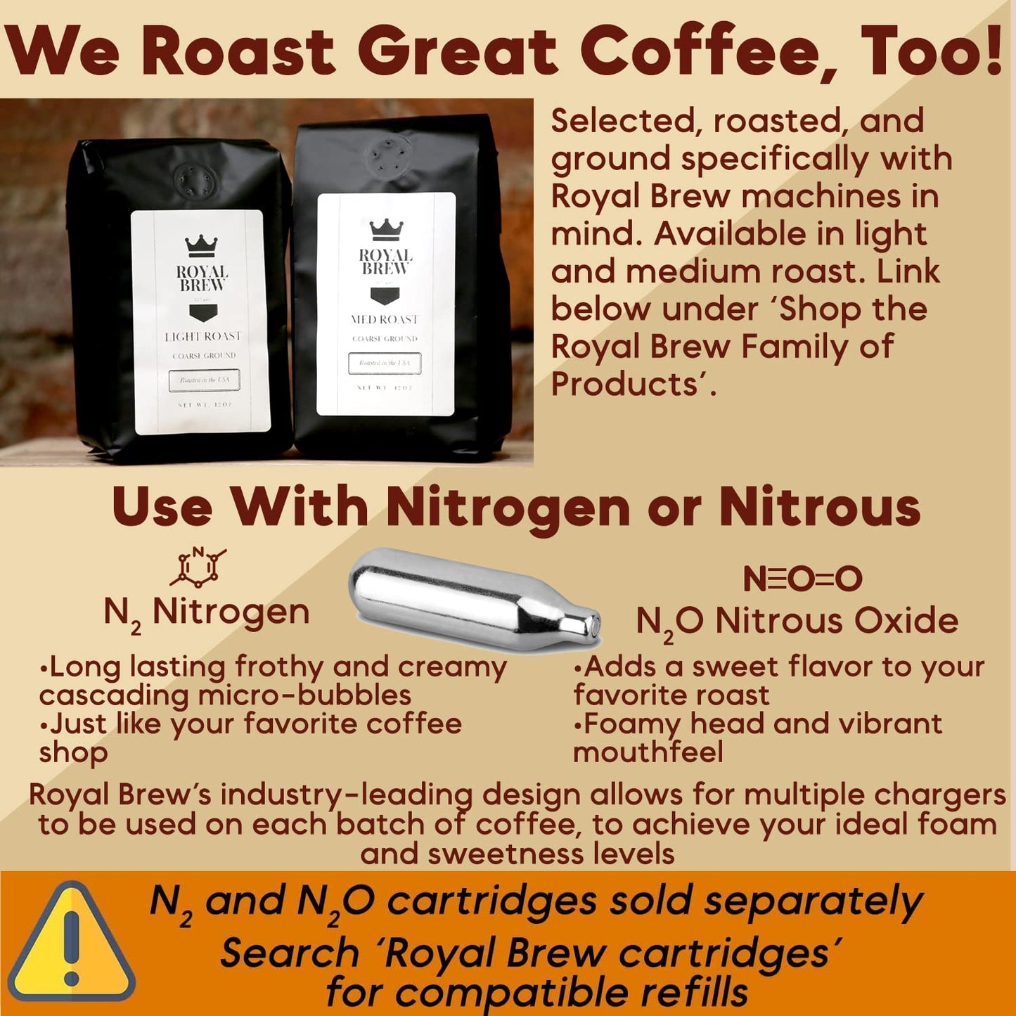The Original Royal Brew Nitro Cold Brew Coffee Maker - Gift for Coffee Lovers - 128 oz Extra Large