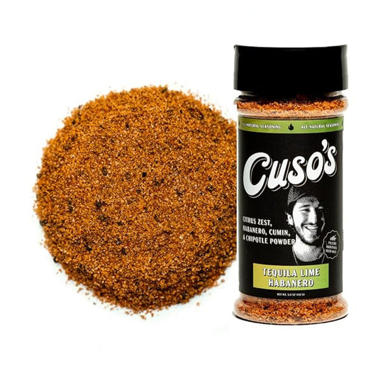 Cuso Cuts Tequila Lime Habanero Taco Seasoning - Fajita Seasoning Spices for Meat, Chicken, Pork - Grill, Marinade & Smoking - 1 Count - 5 oz bottle