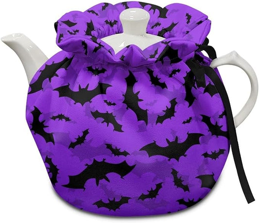 Gothic Bat Dust Proof Tea Cosy for Teapot Washable Tea Pot Cozy for Keeping Warm,Reusable Scratch Proof Teapot Insulation Cover for All Saints' Day Party Breakfast Warmer