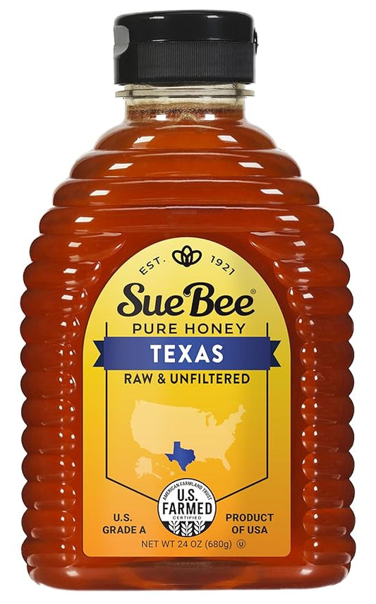 Sue Bee Regional Texas Honey, Strained, Unfiltered USA Beekeeper-Owned Co-op, 24 oz (Packaging May Vary)