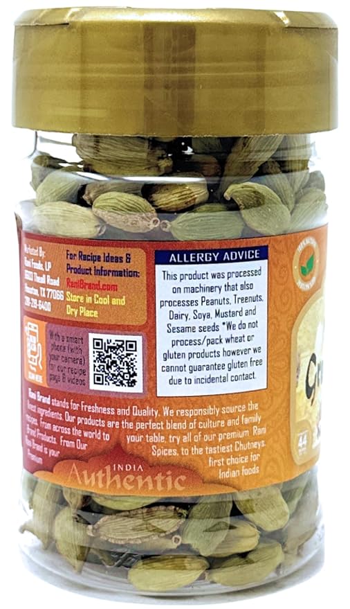 Rani Green Cardamom Pods Spice (Hari Elachi) 2oz (56g) PET Jar ~ All Natural | Vegan | Gluten Friendly | NON-GMO | Product of India