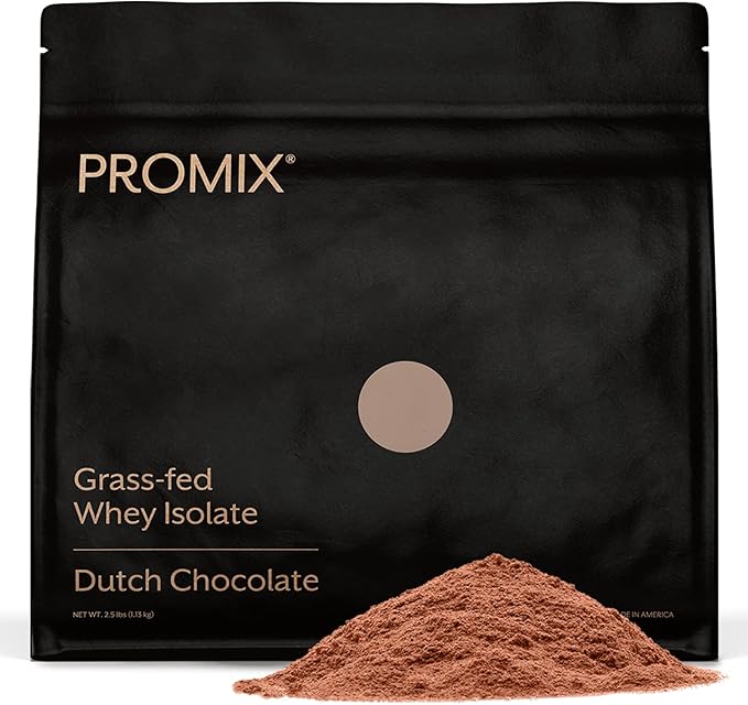 ProMix Nutrition Whey Protein Isolate Powder, Chocolate - Grass-Fed - 짯Post Workout Fitness & Nutrition Shakes, Smoothies & Cooking Recipes - Gluten-Free & Keto-Friendly - 2.5 Pound (Pack of 1)