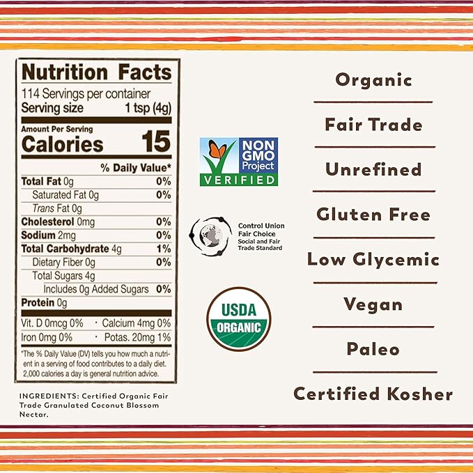 Big Tree Farms Organic Brown Coconut Sugar - Coconut Palm Sugar, Unrefined, Fine Crystals, Cane Sugar Replacement, Coconut Blossom Nectar, Vegan, Perfect for Baking - 2 Pound (Pack of 2)