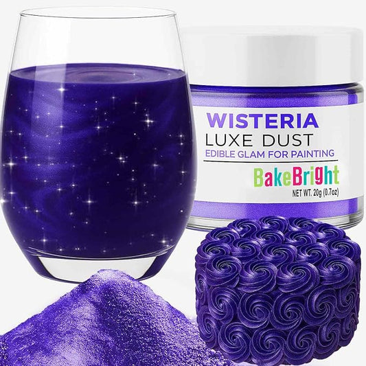 Bulk (20g) Purple Luster Dust Edible Glitter for Cocktails | Premium Edible Purple Luster Dust for Cake Decorations - Edible Glitter for Drinks Cupcakes Cookies Cakes Food Paint