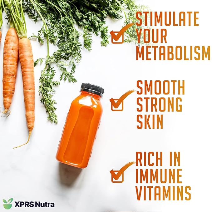 XPRS Nutra 100% Natural Carrot Juice Powder - Pure Carrot Powder from The USA - Ideal for Juice and Smoothie - High in Vitamin A, Phytonutrients and Antioxidants - Non-GMO (8 oz)