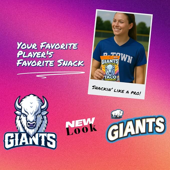 GIANTS Taco Tuesday Sunflower Seeds - Sunflower Seeds to Eat, High Protein Snack, Zesty Taco Seasoning, Source of Vitamin E & Fiber Content - 5 oz Resealable Bags (Pack of 3)