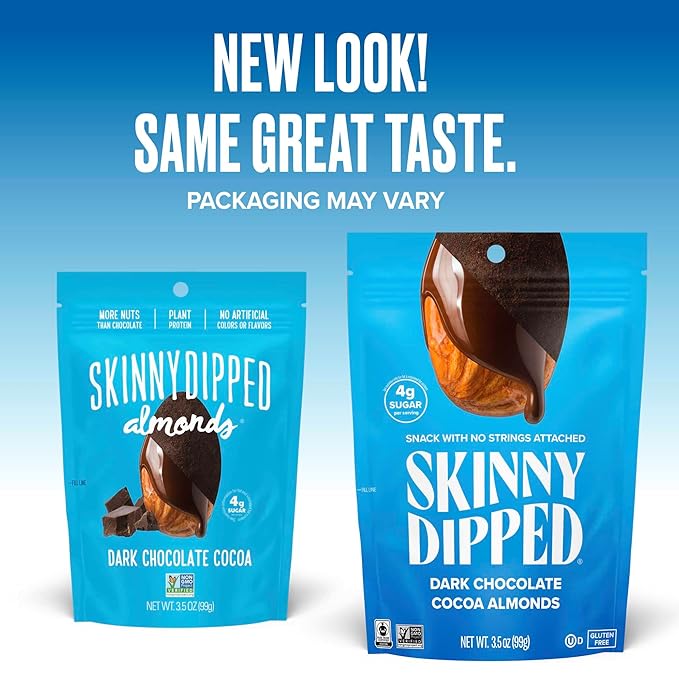 SkinnyDipped Faves Variety Pack, Healthy Snack, Plant Protein, Gluten Free, Pack of 6