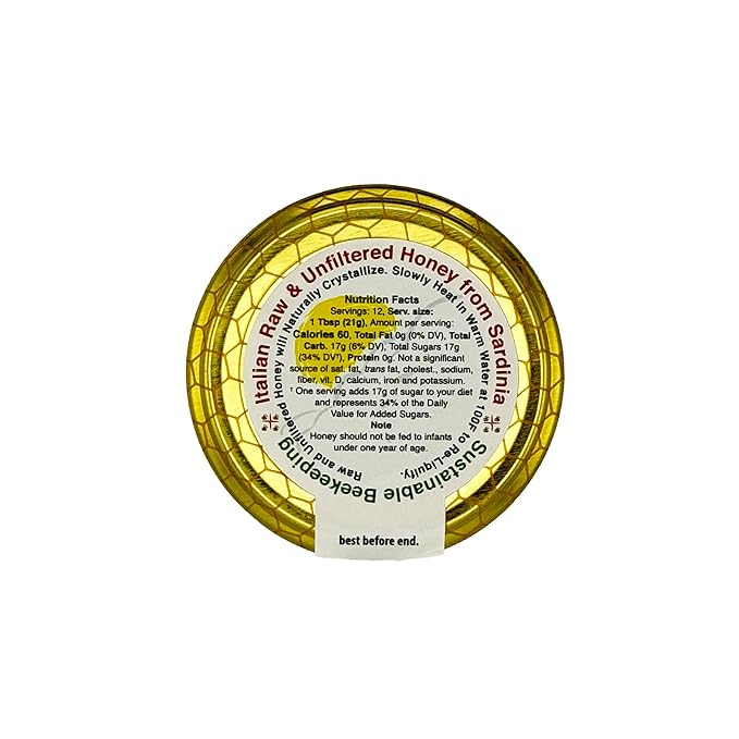 WellEatable Eucalyptus Organic Raw Honey from Eucalyptus Flowers, Artisanal Complex Balsamic Honey from Sardinia, Italy - (250gr) 8.8 oz