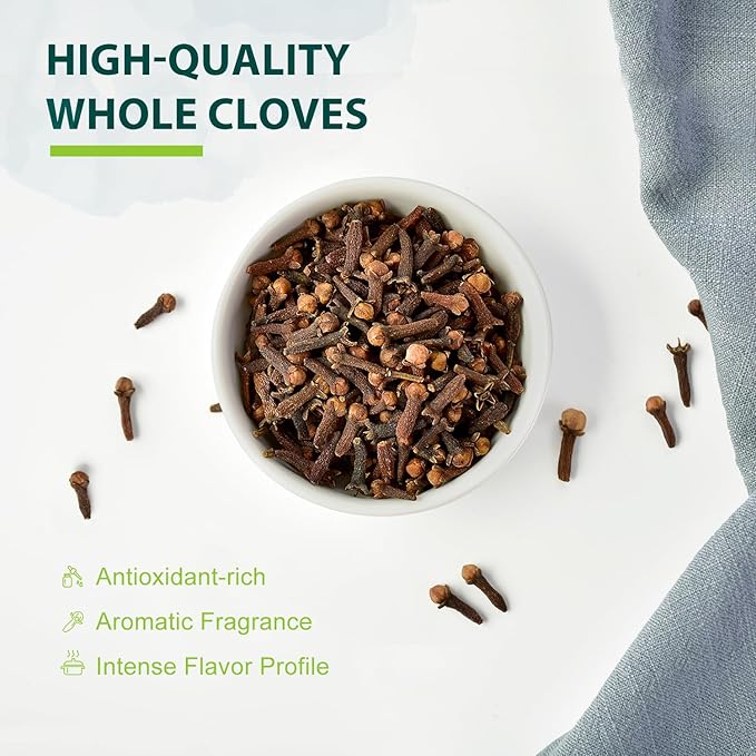 Soeos Whole Cloves 4 oz, Gluten Free, Non GMO, Kosher, Fresh Hand Picked Cloves, Great for Food and Tea