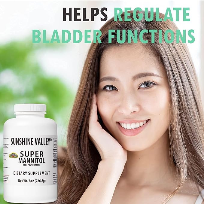 Sunshine Valley® Super Mannitol Powder, Natural & Healthy Artificial Sweetener, Ultra-Pure Sugar Substitute, Low Glycemic Dietary Supplement (8 Fl oz)