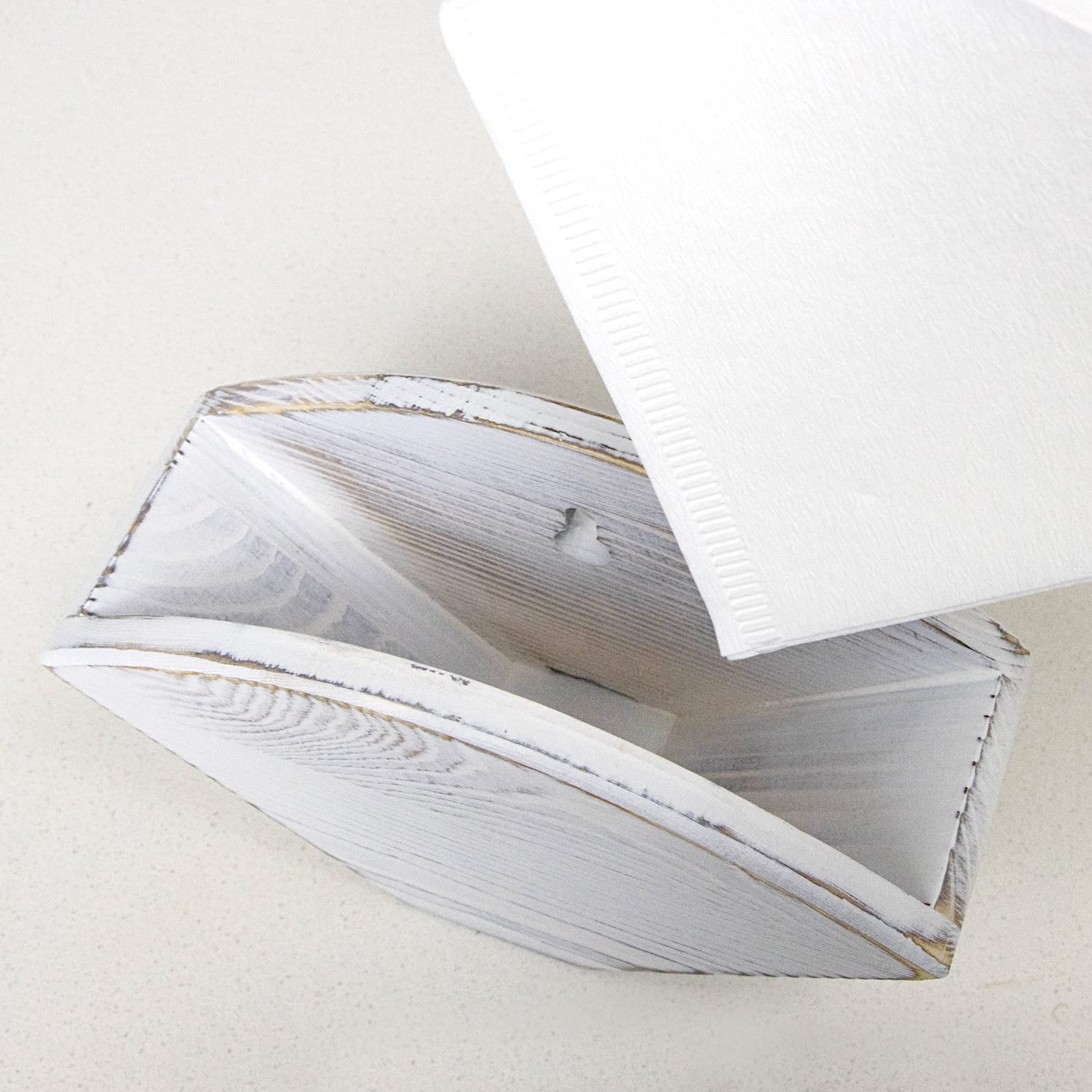 ANBOXIT Coffee Filter Holder, Farmhouse White Wall Mount