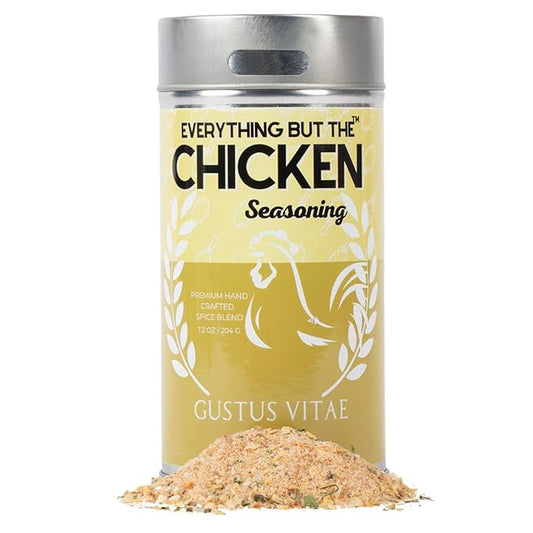 Everything But The Chicken Seasoning | Gourmet Seasoning | Artisanal Spice Blend | All Natural | Non GMO | Hand Crafted | Made In USA | 7.2 oz (204g) | Small Batch | Bougie BBQ | Gustus Vitae | #558