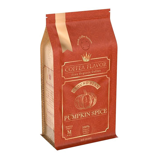 Flavored Ground Coffee ??Spice Pumpkin, 100% Arabica, Single Origin, Medium Roast, USDA Organic, Naturally Flavored ??by Coffea Flavor