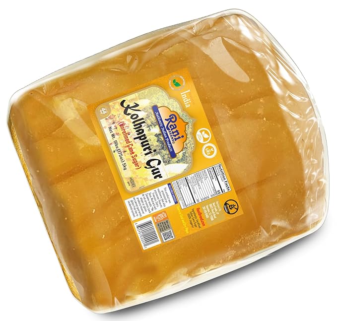 Rani Kolhapuri Gur (Jaggery) 175oz (11lbs) 5kg ~ Unrefined Cane Sugar, No Color added, Gluten Friendly | Vegan | NON-GMO | Kosher | No Salt or fillers